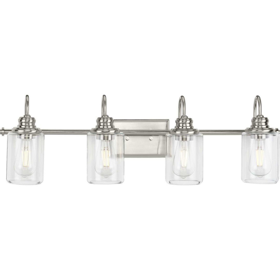 Aiken Four Light Bath Bracket in Brushed Nickel - available from The Lighting Shoppe, trusted by Canadian homeowners