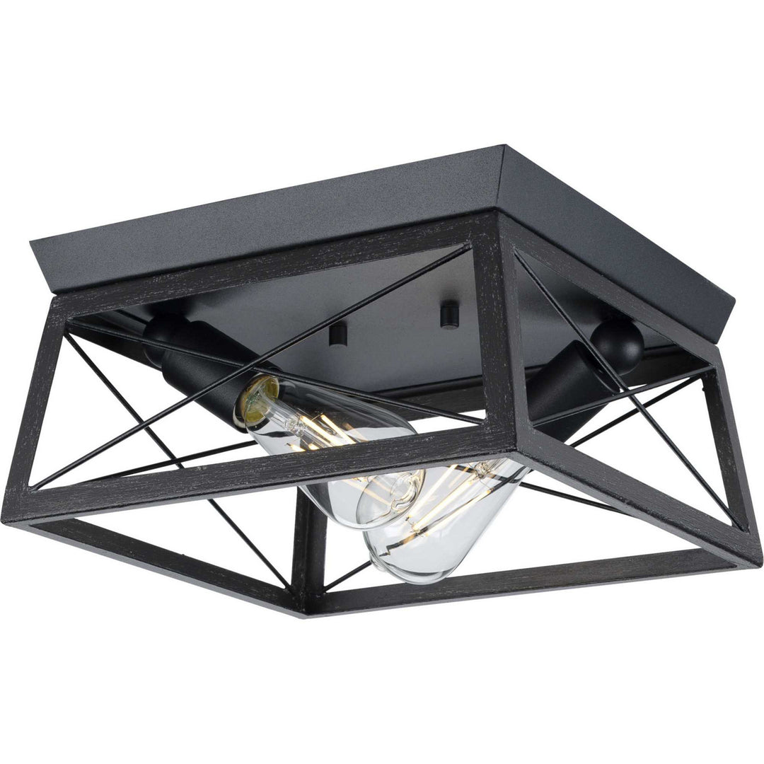 Briarwood Two Light Flush Mount in Textured Black - available from The Lighting Shoppe, trusted by Canadian homeowners