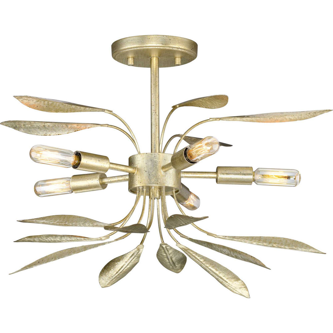 Progress Canada - P350210-176 - Five Light Semi-Flush Conv - Mariposa - Gilded Silver
