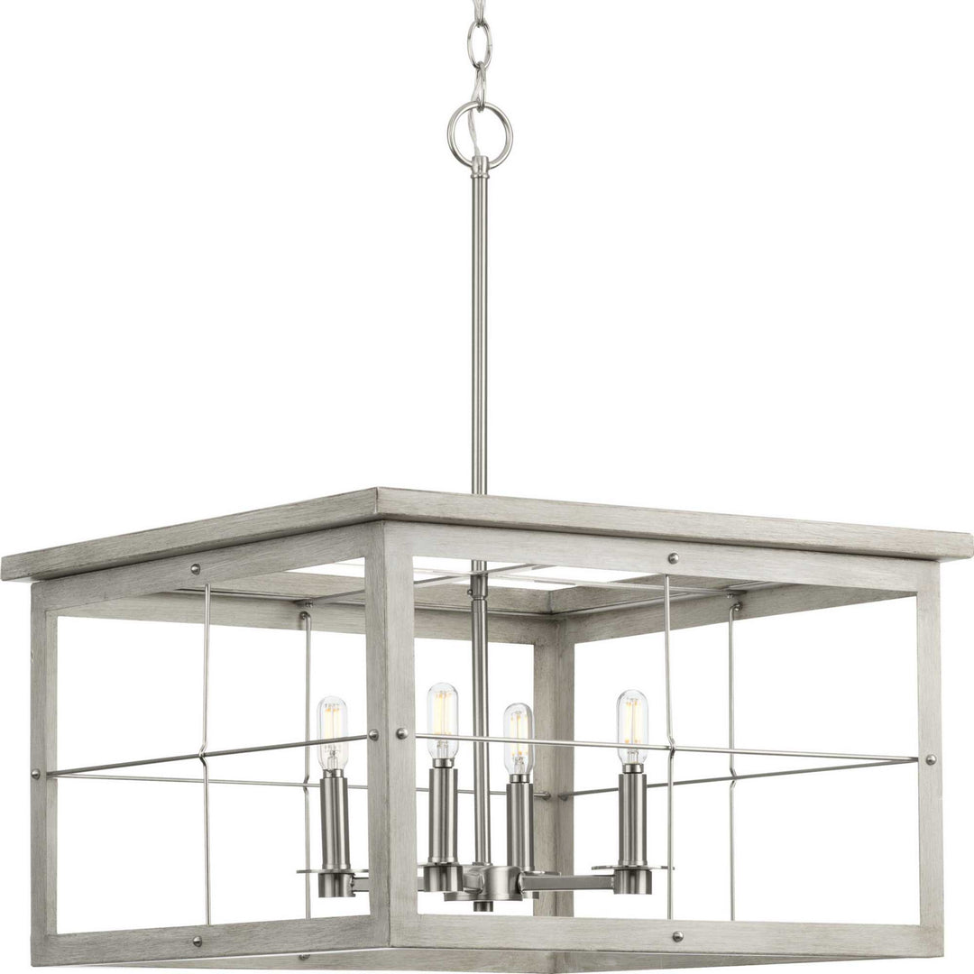 Progress Canada - P400253-009 - Four Light Chandelier - Hedgerow - Brushed Nickel