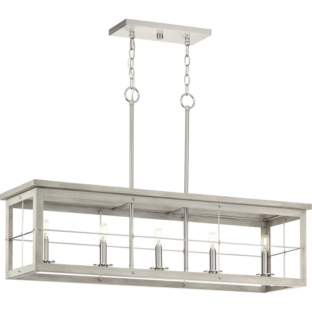 Progress Canada - P400254-009 - Five Light Island Pendant - Hedgerow - Brushed Nickel