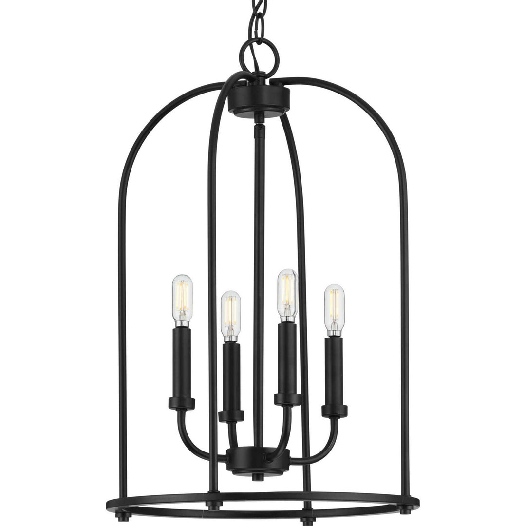 Progress Canada - P500302-031 - Four Light Foyer Pendant - Leyden - Matte Black