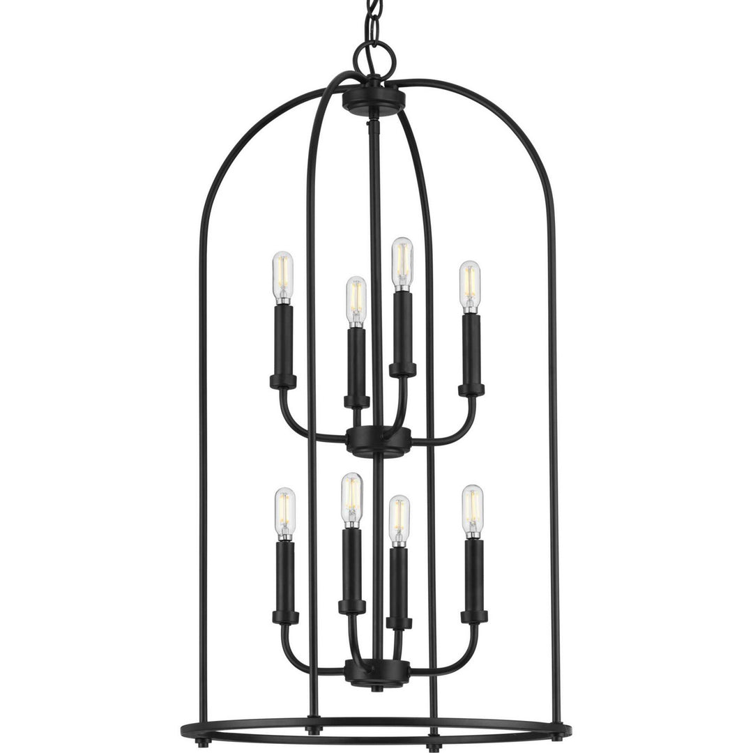Progress Canada - P500303-031 - Eight Light Foyer Pendant - Leyden - Matte Black