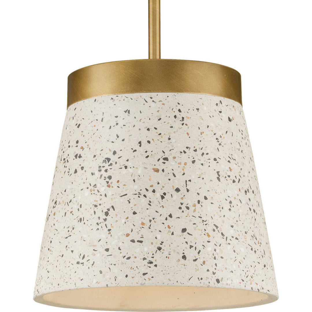 Terrazzo One Light Pendant in Distressed Brass - available from The Lighting Shoppe, trusted by Canadian homeowners