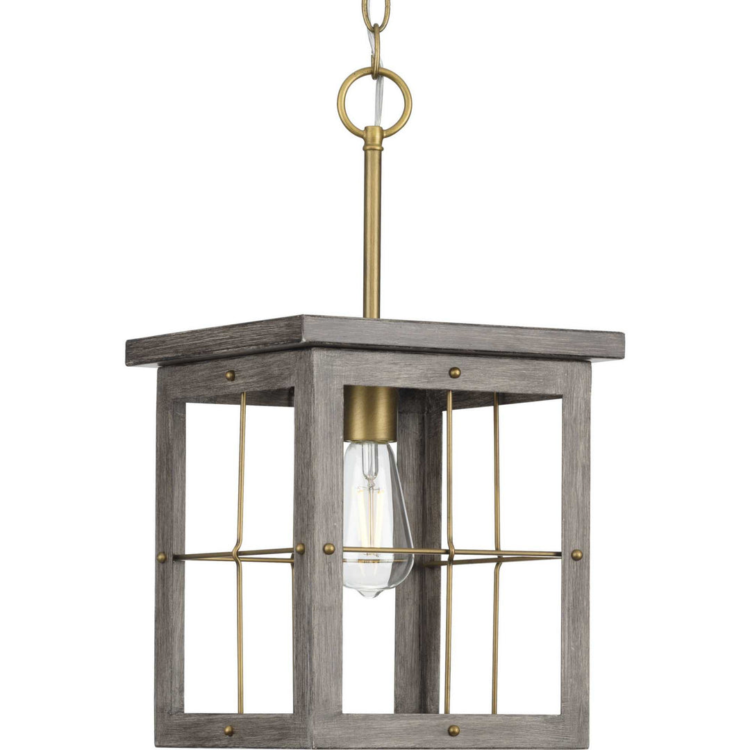 Hedgerow One Light Pendant in Distressed Brass - available from The Lighting Shoppe, trusted by Canadian homeowners
