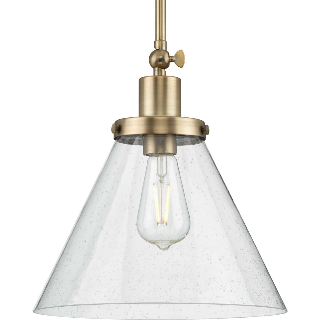 Hinton One Light Pendant in Vintage Brass - available from The Lighting Shoppe, trusted by Canadian homeowners