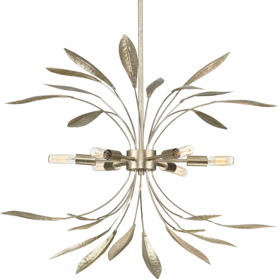 Mariposa Six Light Pendant in Gilded Silver - available from The Lighting Shoppe, trusted by Canadian homeowners