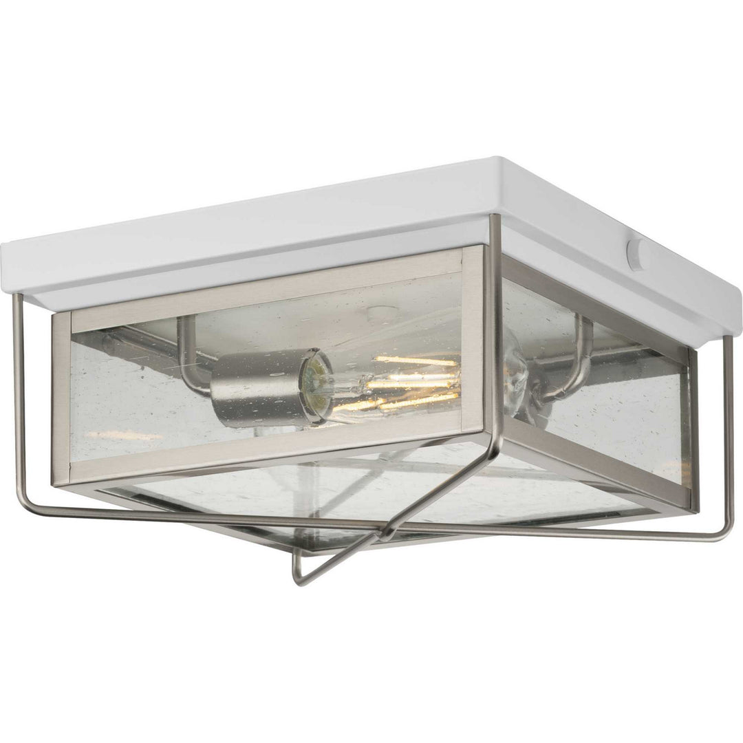 Barlowe Two Light Flush Mount in Stainless Steel - available from The Lighting Shoppe, trusted by Canadian homeowners