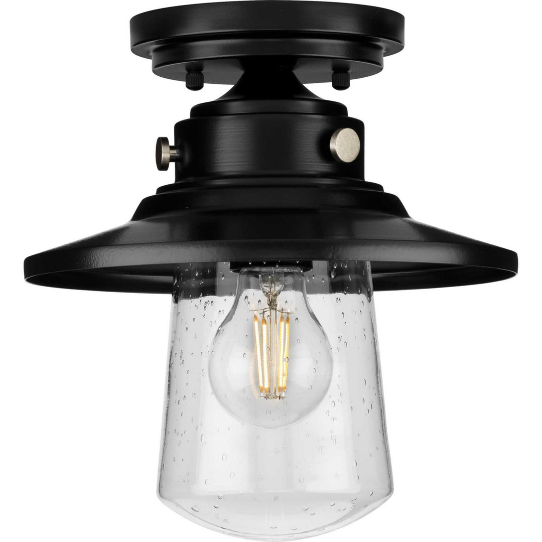 Tremont One Light Semi-Flush Mount in Matte Black - available from The Lighting Shoppe, trusted by Canadian homeowners