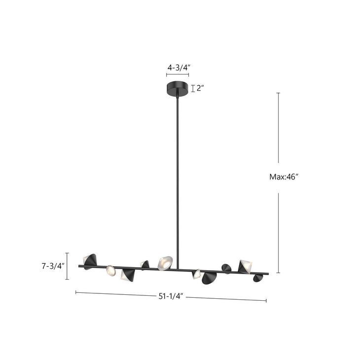 Kuzco Canada - LP50851-BK - LED Island Pendant - Geode - Black