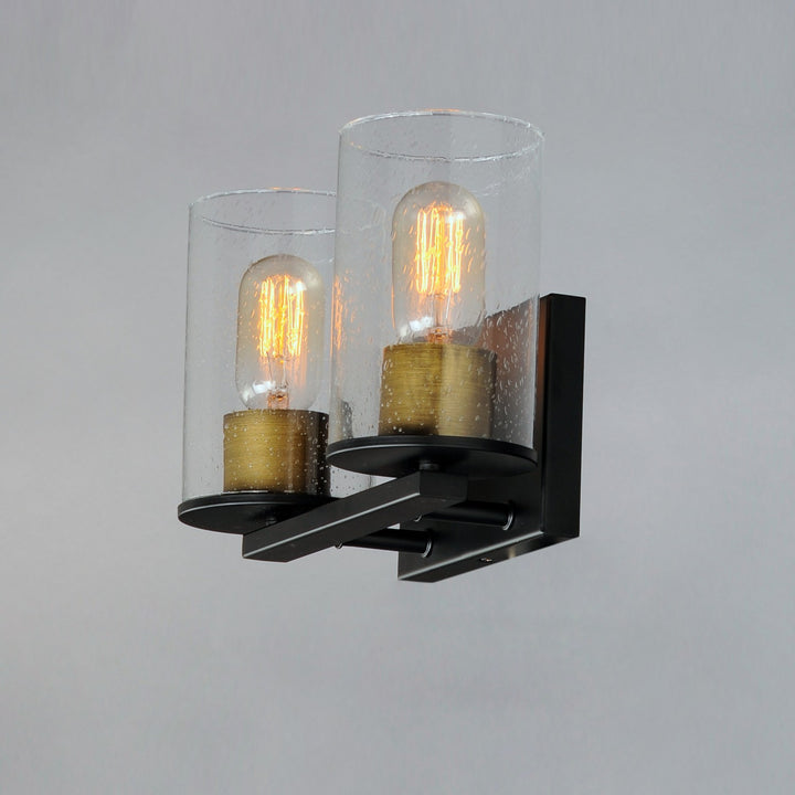 Maxim - 11842CDABBK - Two Light Bath Vanity - Sleek - Antique Brass / Black