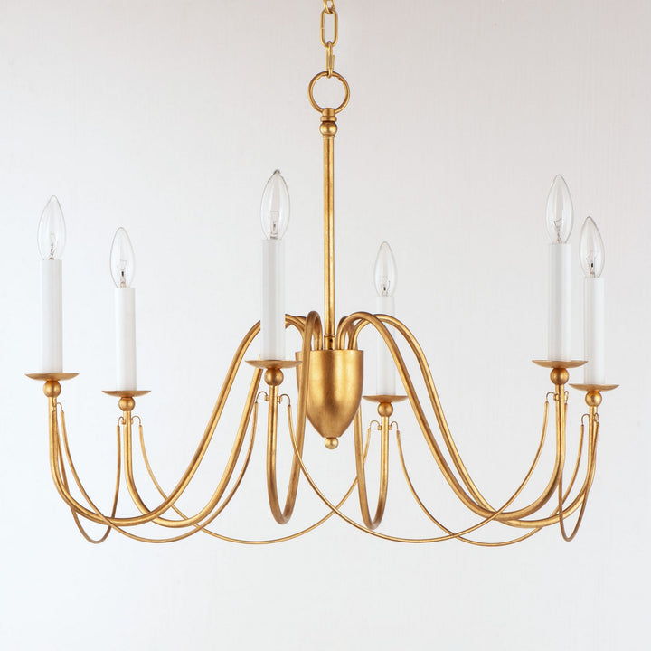 Maxim - 12166GL - Six Light Chandelier - Plumette - Gold Leaf