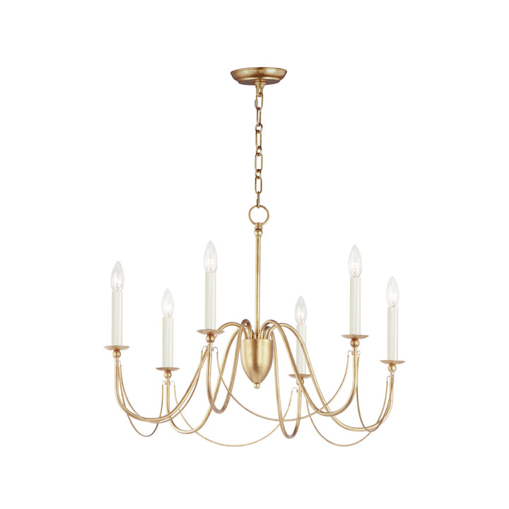 Maxim - 12166GL - Six Light Chandelier - Plumette - Gold Leaf