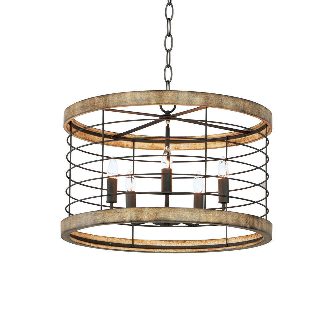 Homestead Five Light Chandelier in Driftwood / Black - available from The Lighting Shoppe, trusted by Canadian homeowners