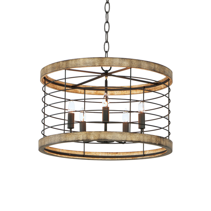 Homestead Five Light Chandelier in Driftwood / Black - available from The Lighting Shoppe, trusted by Canadian homeowners