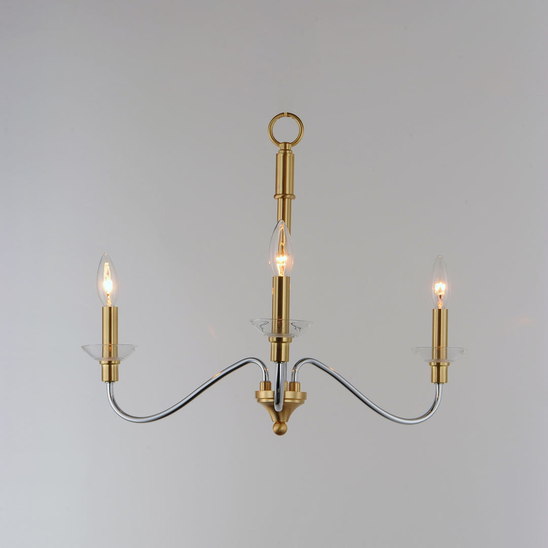 Maxim - 25373CLPCSBR - Three Light Pendant - Clarion - Polished Chrome / Satin Brass