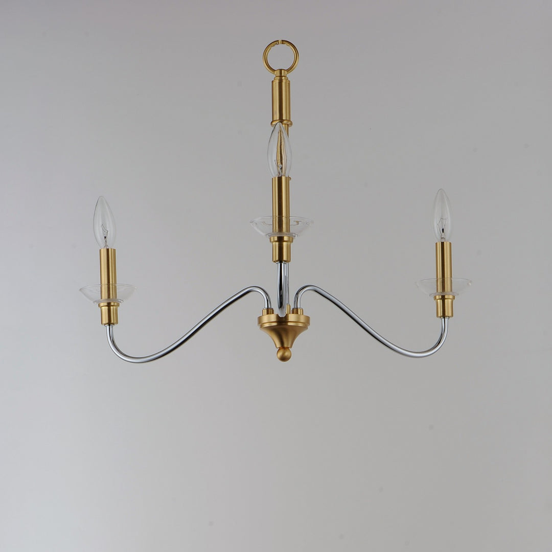Maxim - 25373CLPCSBR - Three Light Pendant - Clarion - Polished Chrome / Satin Brass
