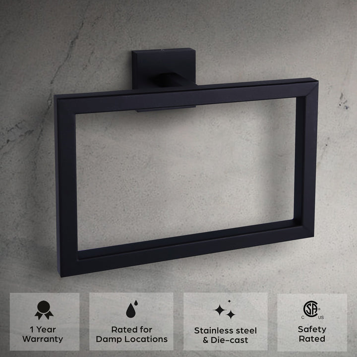 Canarm Canada - BA101A09BK - Towel Ring - Bishop - Black