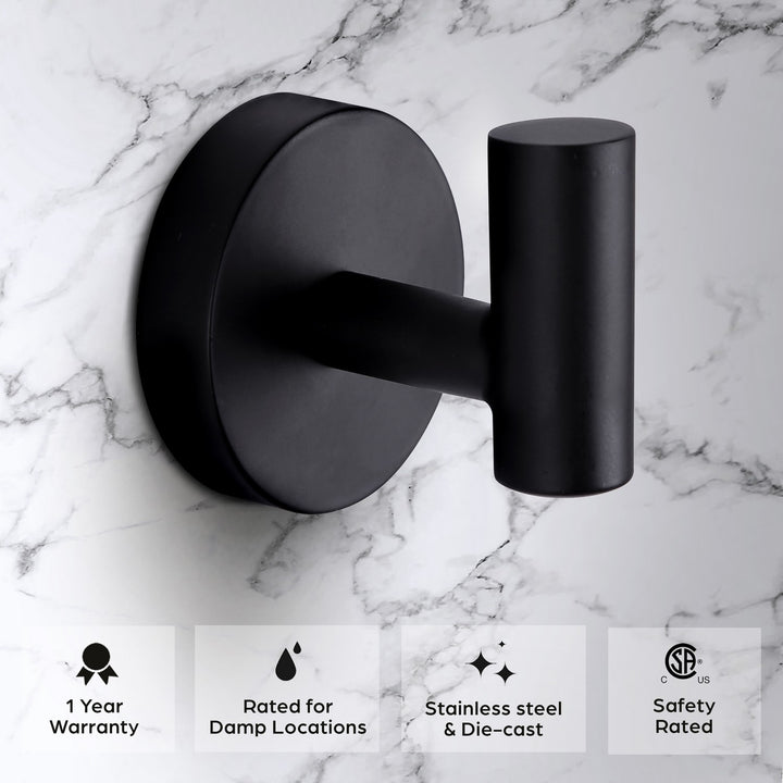 Canarm Canada - BA103A02BK - Robe Hook - Cain - Black