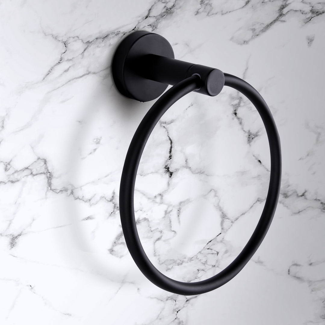 Canarm Canada - BA103A07BK - Towel Ring - Cain - Black