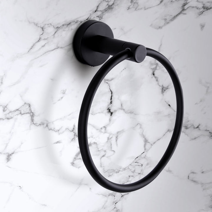 Canarm Canada - BA103A07BK - Towel Ring - Cain - Black