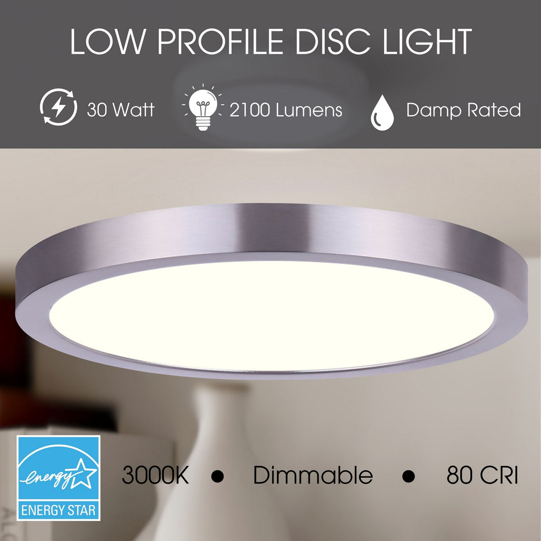 Canarm Canada - DL-15C-30FC-BN-C - LED Disk - Led Disk Light - Brushed Nickel