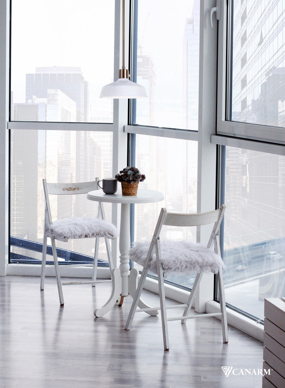 Canarm Canada - IPL1055A01GDW - One Light Pendant - Bellow - Gold And White