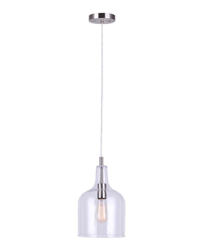 Keeva One Light Pendant in Brushed Nickel - available from The Lighting Shoppe, trusted by Canadian homeowners