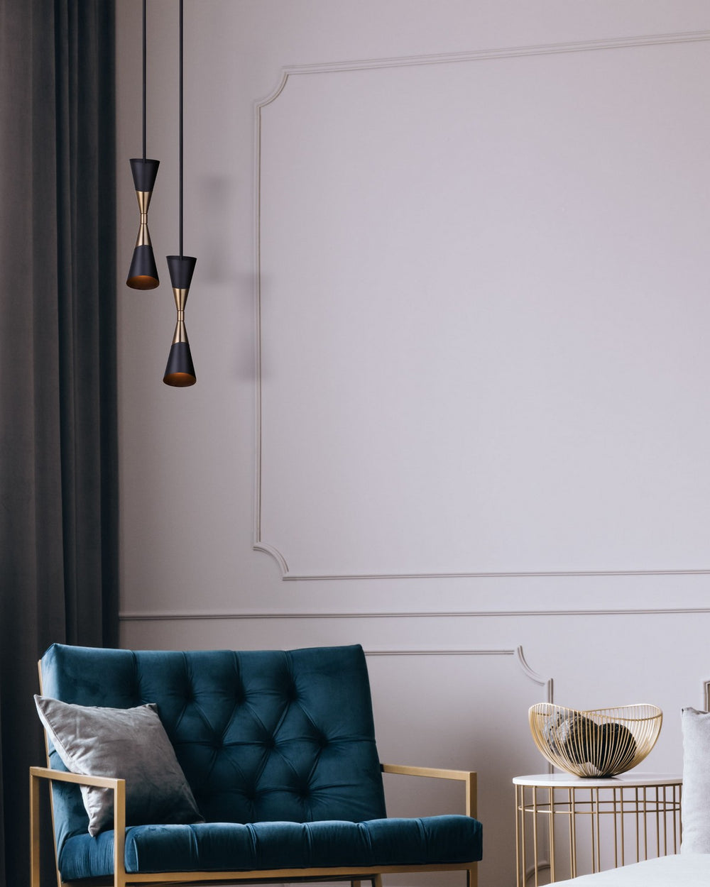Canarm Canada - IPL1073A01BKG - One Light Pendant - Emlen - Matte Black And Gold