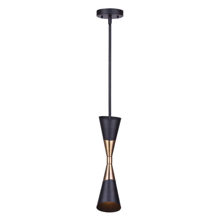 Emlen One Light Pendant in Matte Black And Gold - available from The Lighting Shoppe, trusted by Canadian homeowners