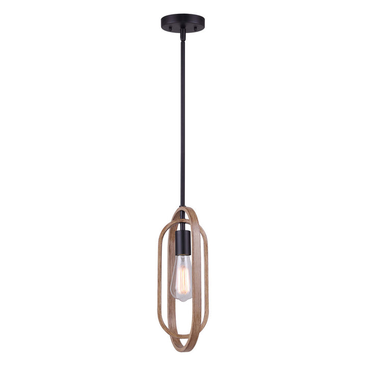 Dilan One Light Pendant in Matte Black And Brushed Brown - available from The Lighting Shoppe, trusted by Canadian homeowners