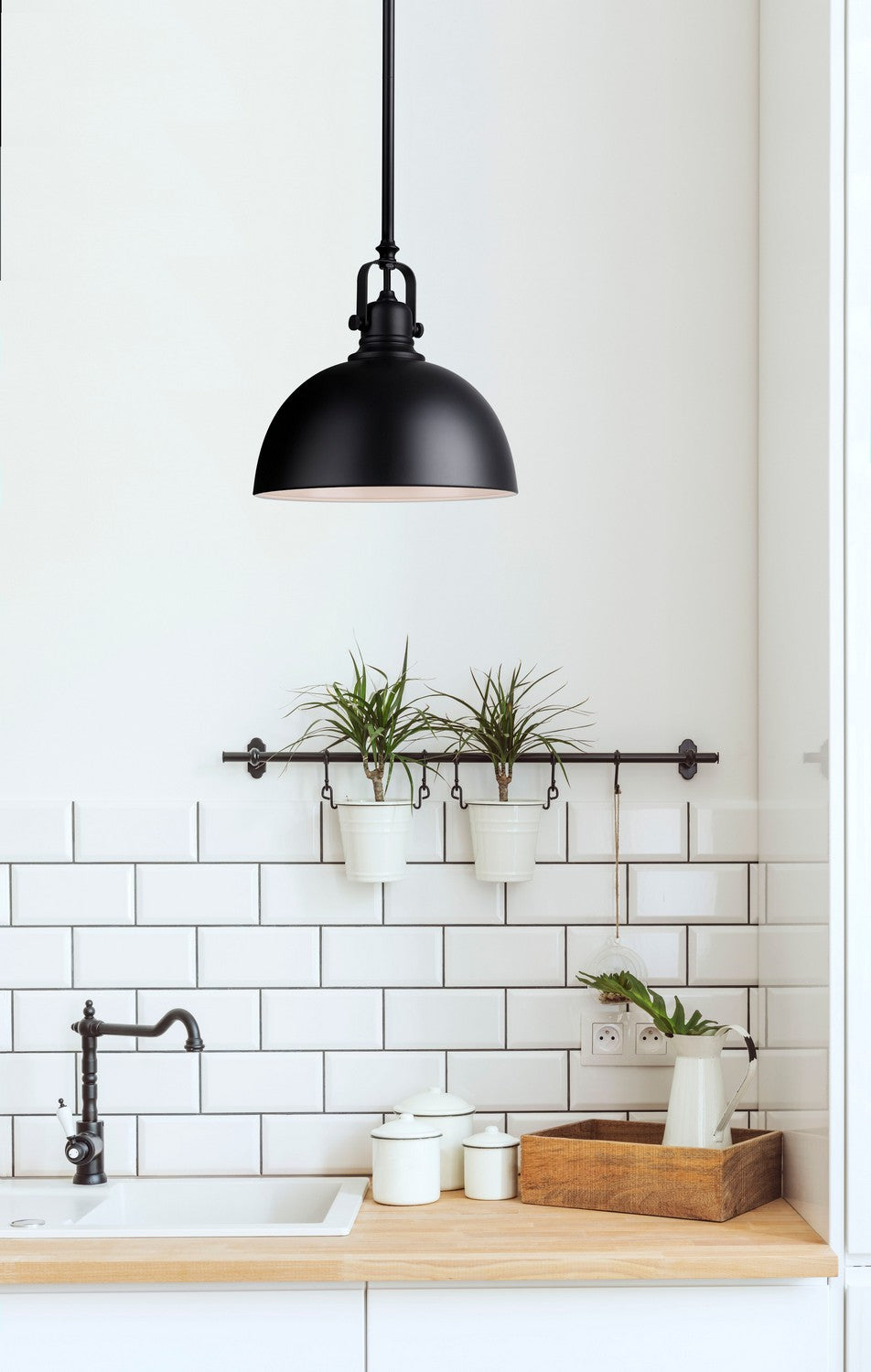 Polo One Light Pendant in Black - available from The Lighting Shoppe, trusted by Canadian homeowners