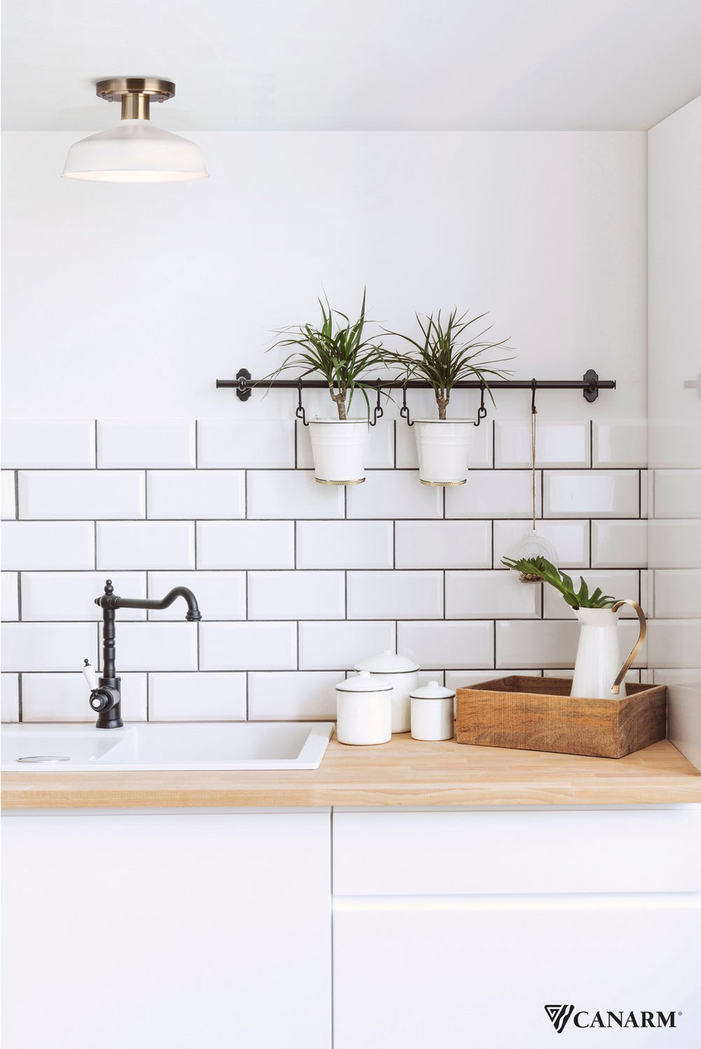 Canarm Canada - ISF1055A01GDW - One Light Semi Flush Mount - Bello - Gold And White