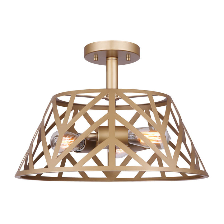Maud Three Light Semi Flush Mount in Gold - available from The Lighting Shoppe, trusted by Canadian homeowners