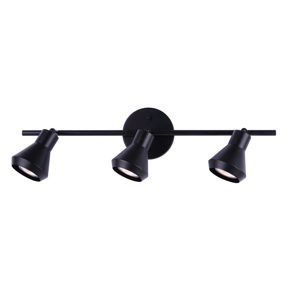 Byck Three Light Track Lighting in Black - available from The Lighting Shoppe, trusted by Canadian homeowners