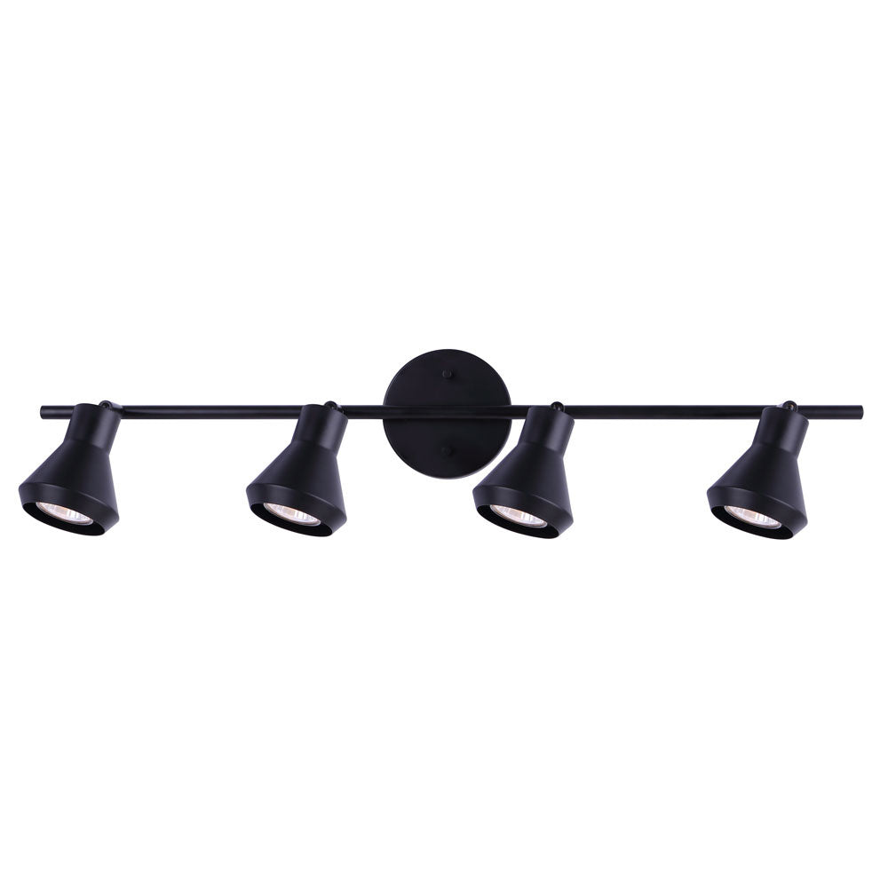 Byck Four Light Track Lighting in Matte Black Canarm Canada