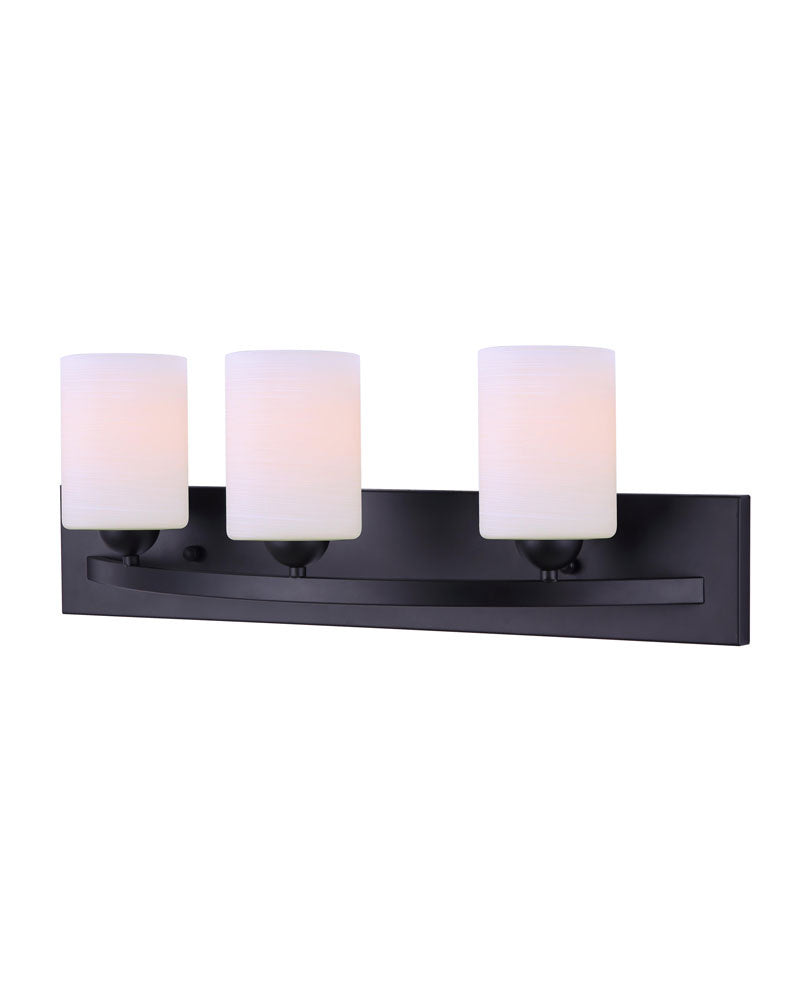 Hampton Three Light Vanity in Black - available from The Lighting Shoppe, trusted by Canadian homeowners