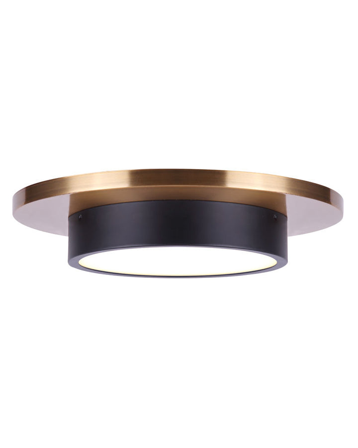 Jaxton LED Flush Mount in Matte Black And Gold - available from The Lighting Shoppe, trusted by Canadian homeowners