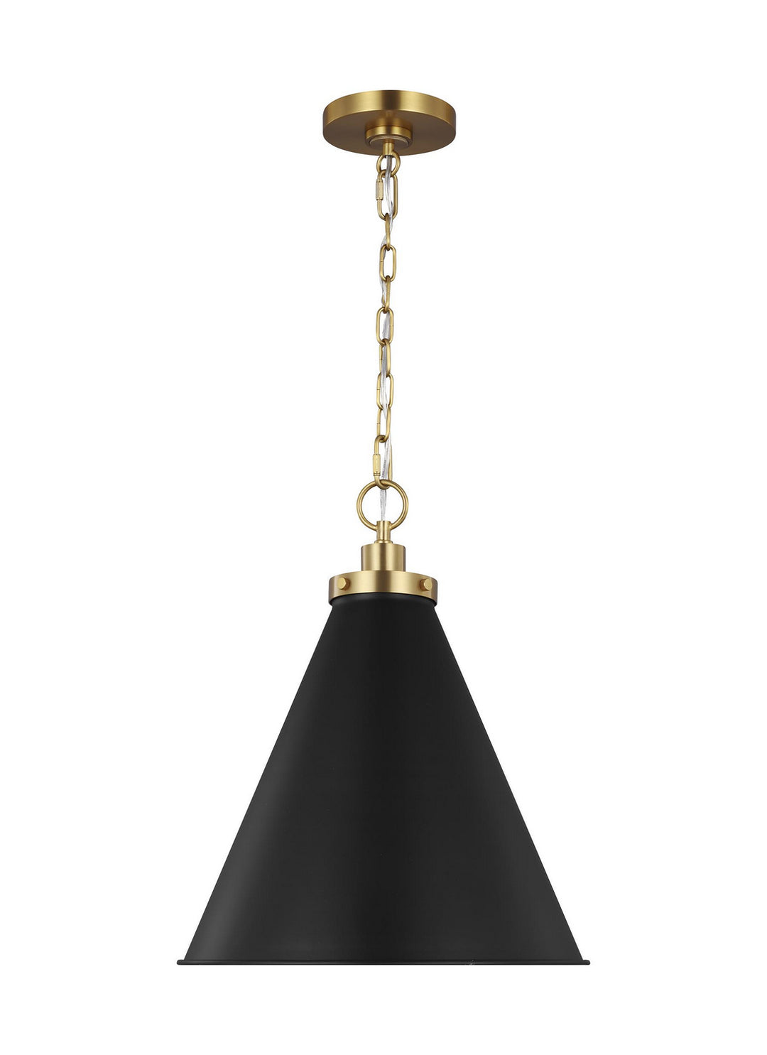 Visual Comfort Studio Canada - CP1271MBKBBS - One Light Pendant - Wellfleet - Midnight Black and Burnished Brass