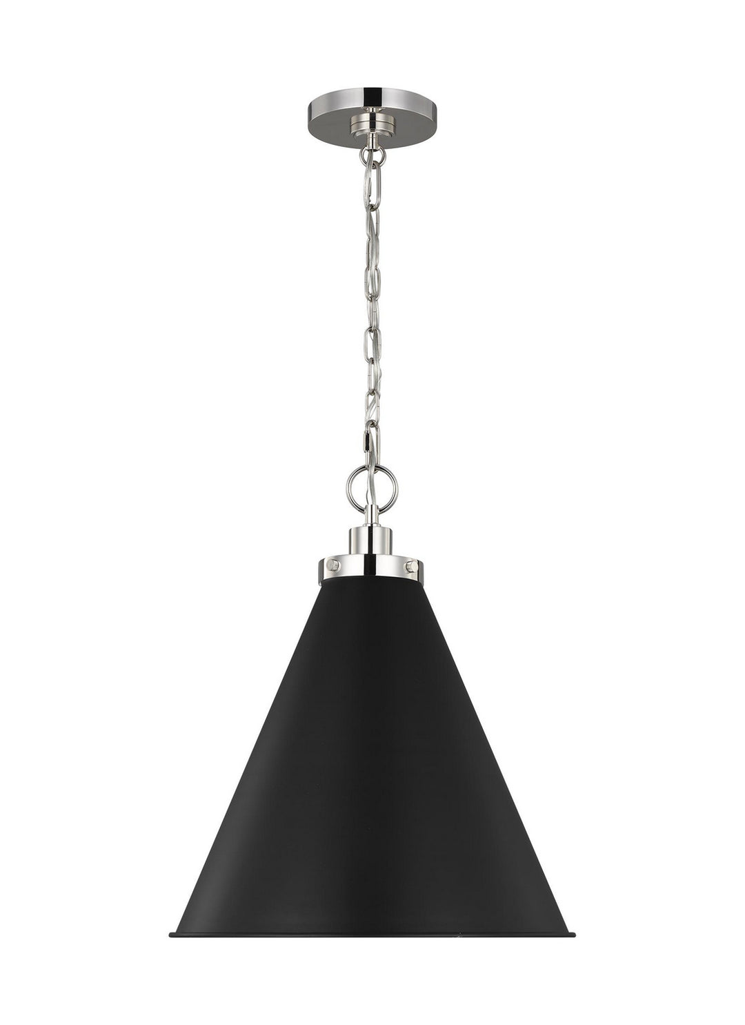 Visual Comfort Studio Canada - CP1271MBKPN - One Light Pendant - Wellfleet - Midnight Black and Polished Nickel