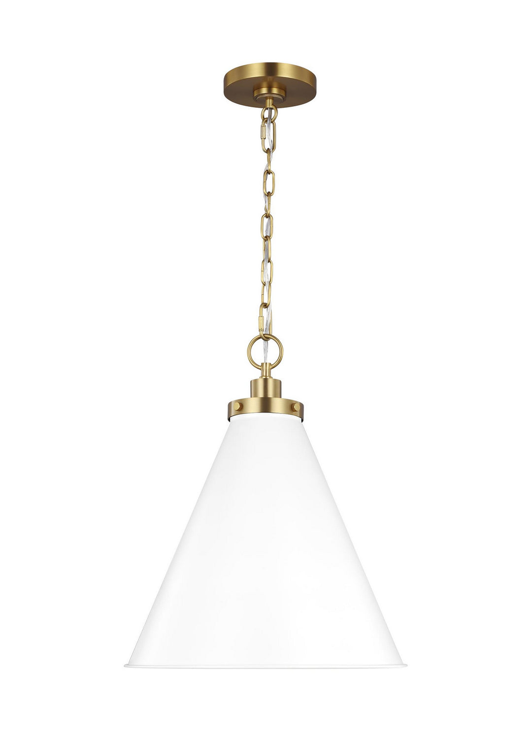 Visual Comfort Studio Canada - CP1271MWTBBS - One Light Pendant - Wellfleet - Matte White and Burnished Brass
