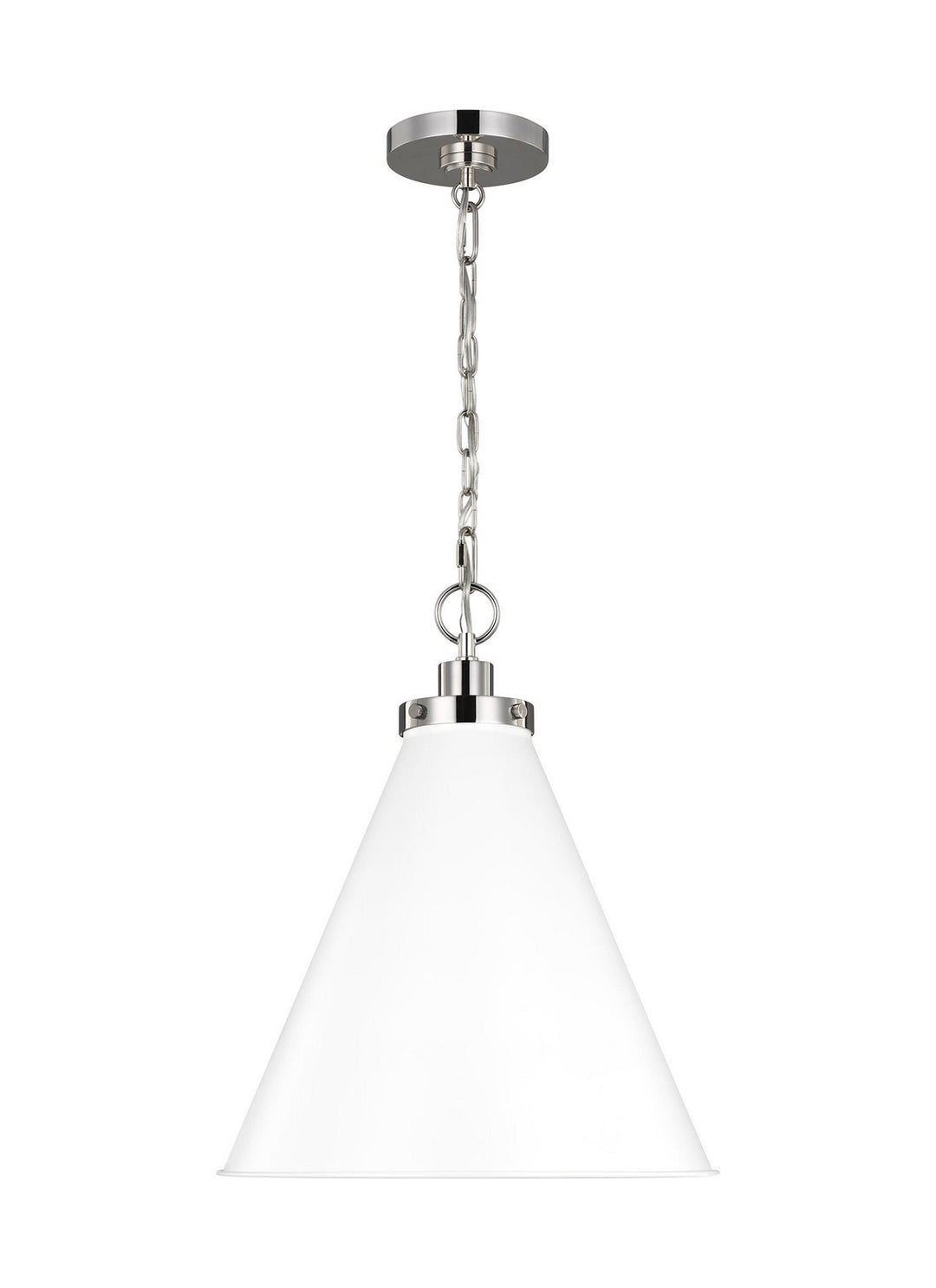 Visual Comfort Studio Canada - CP1271MWTPN - One Light Pendant - Wellfleet - Matte White and Polished Nickel
