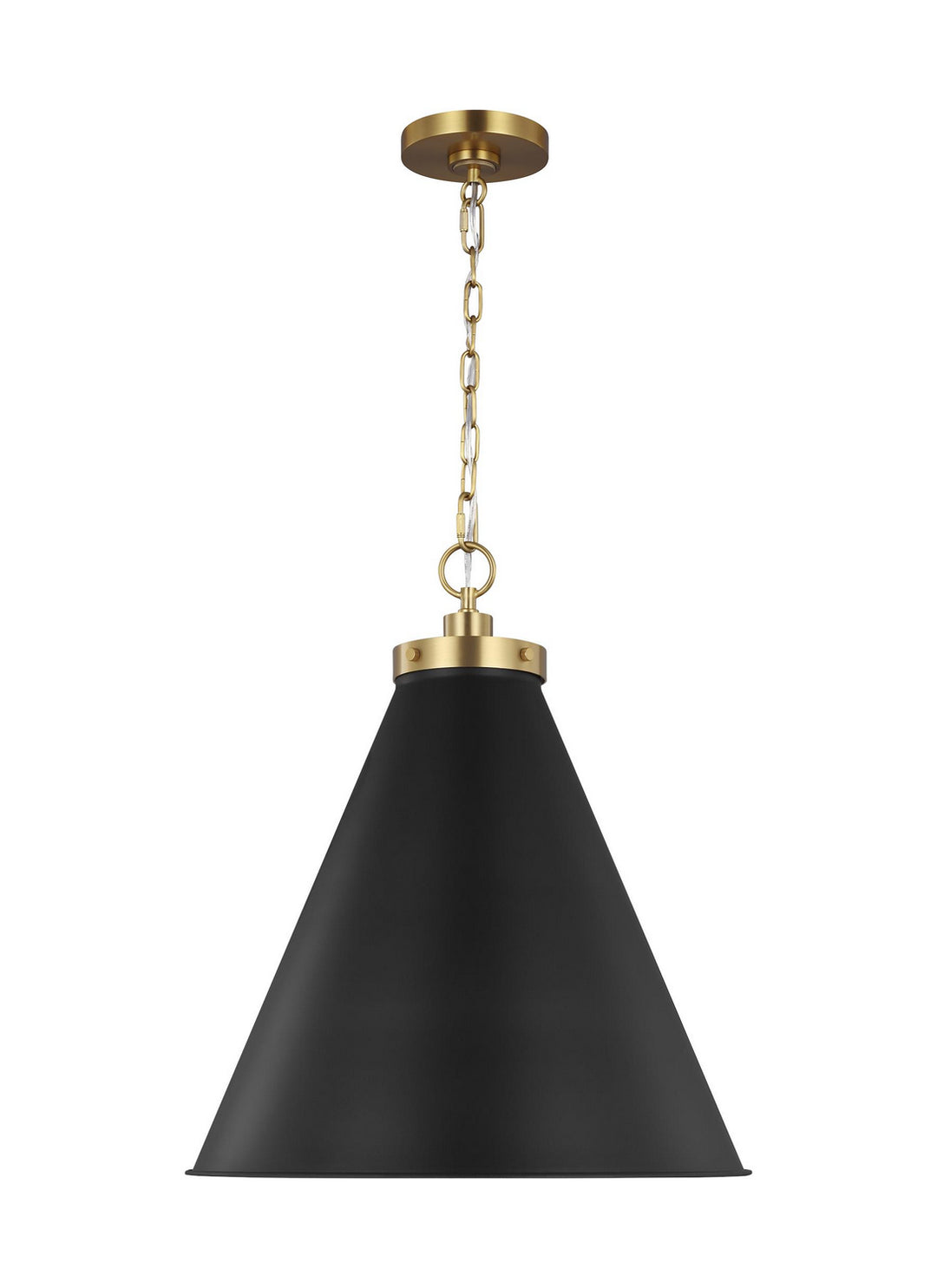 Visual Comfort Studio Canada - CP1281MBKBBS - One Light Pendant - Wellfleet - Midnight Black and Burnished Brass
