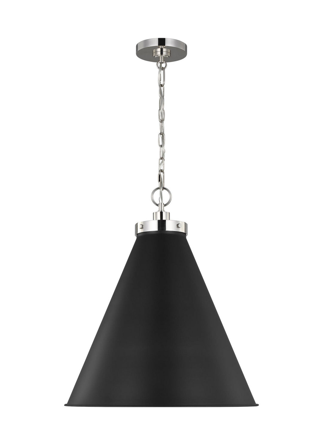 Visual Comfort Studio Canada - CP1281MBKPN - One Light Pendant - Wellfleet - Midnight Black and Polished Nickel