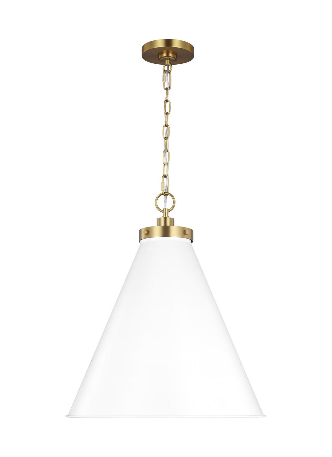 Visual Comfort Studio Canada - CP1281MWTBBS - One Light Pendant - Wellfleet - Matte White and Burnished Brass