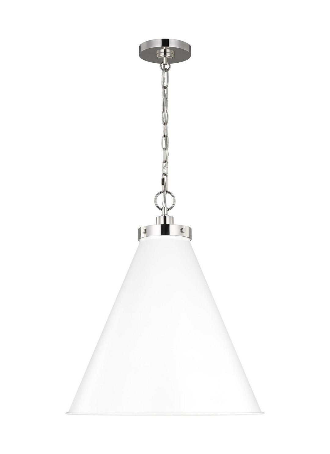 Visual Comfort Studio Canada - CP1281MWTPN - One Light Pendant - Wellfleet - Matte White and Polished Nickel