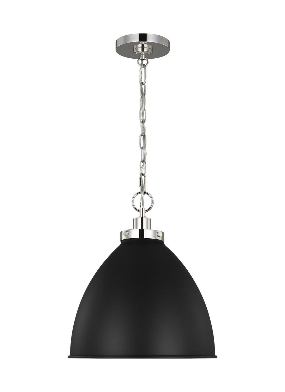 Visual Comfort Studio Canada - CP1291MBKPN - One Light Pendant - Wellfleet - Midnight Black and Polished Nickel