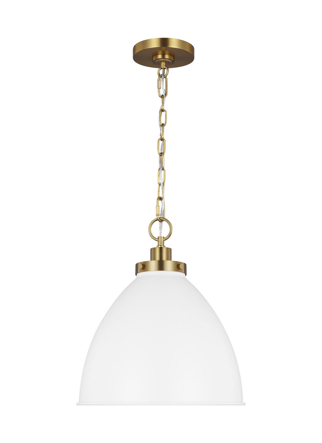 Visual Comfort Studio Canada - CP1291MWTBBS - One Light Pendant - Wellfleet - Matte White and Burnished Brass