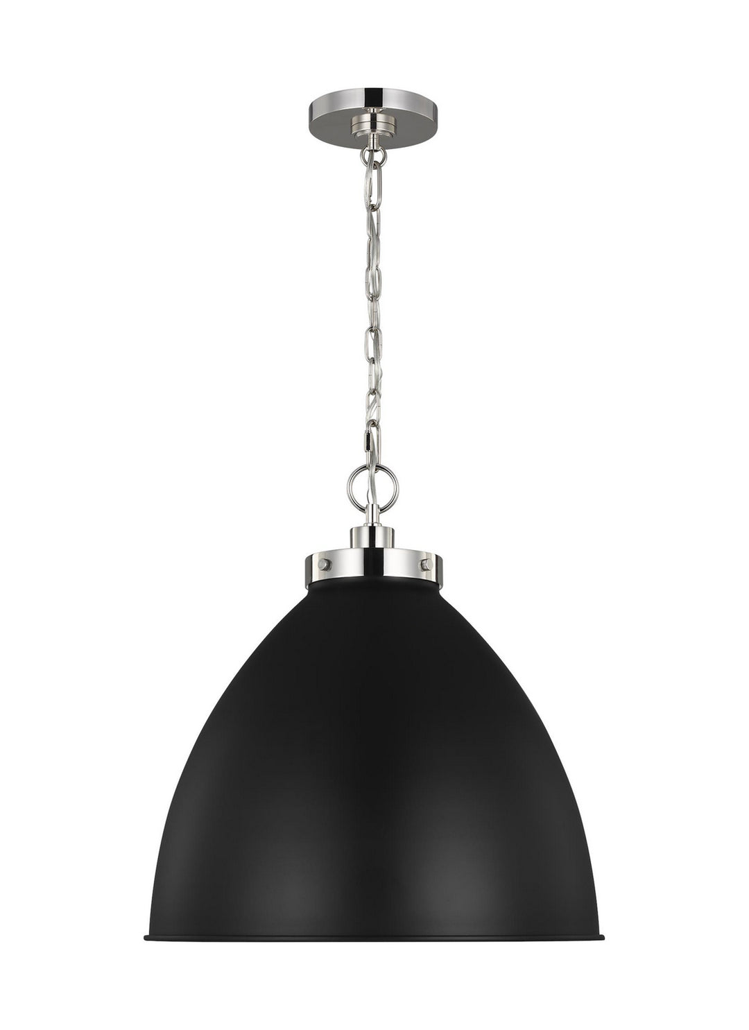Visual Comfort Studio Canada - CP1301MBKPN - One Light Pendant - Wellfleet - Midnight Black and Polished Nickel