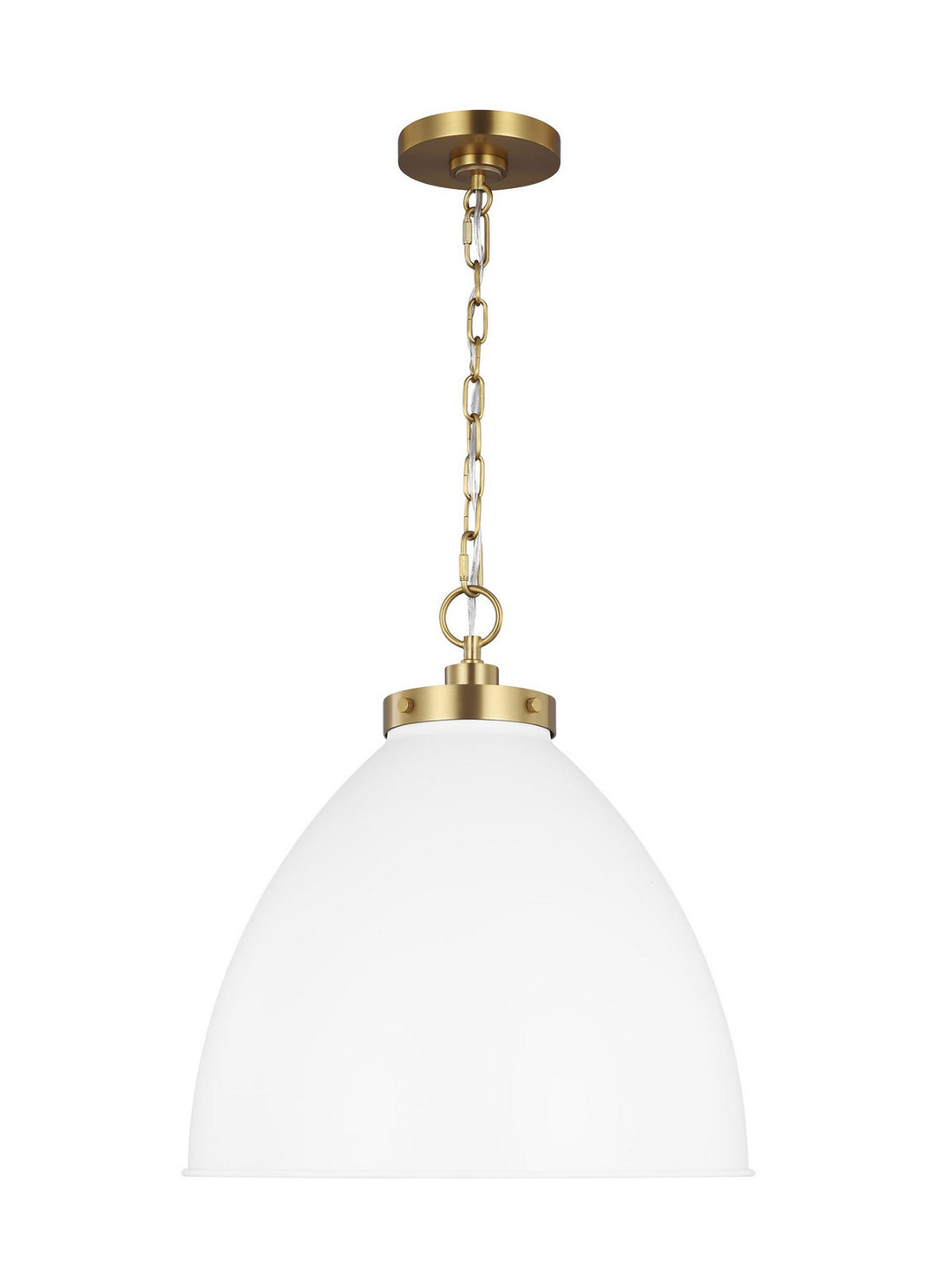 Visual Comfort Studio Canada - CP1301MWTBBS - One Light Pendant - Wellfleet - Matte White and Burnished Brass